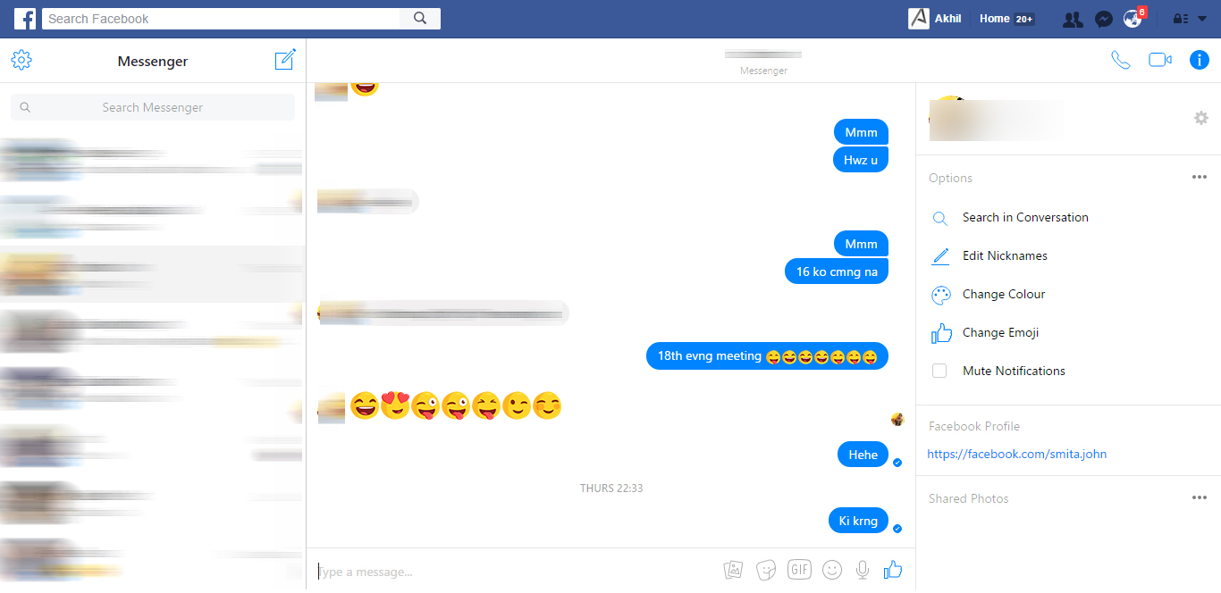 Facebook replace inbox with the web version of Messenger