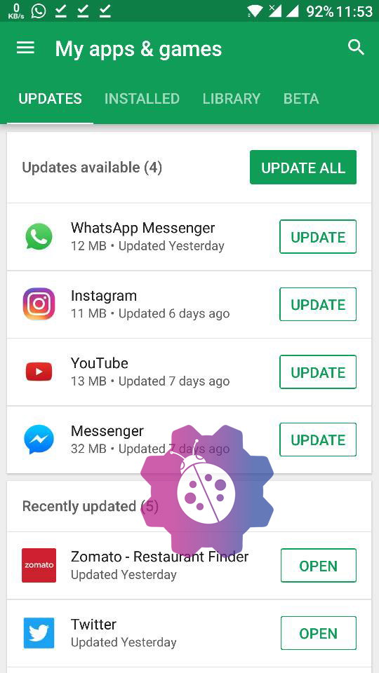 Google Play Store new My Apps section roll out