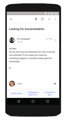 Gmail to gain Smart Replies feature