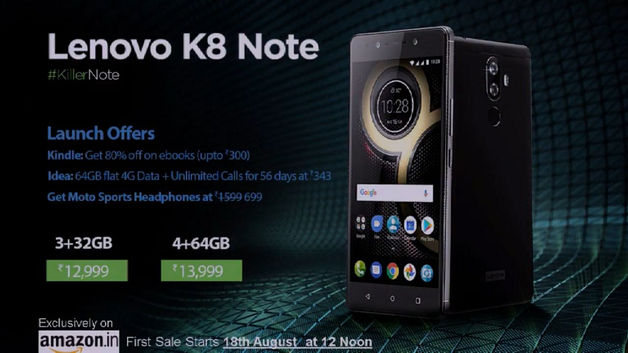 Lenovo K8 Note Now Official With Dual Camera Setup & More