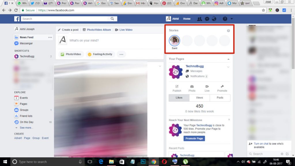 Facebook rolls out to Stories feature into the desktop version