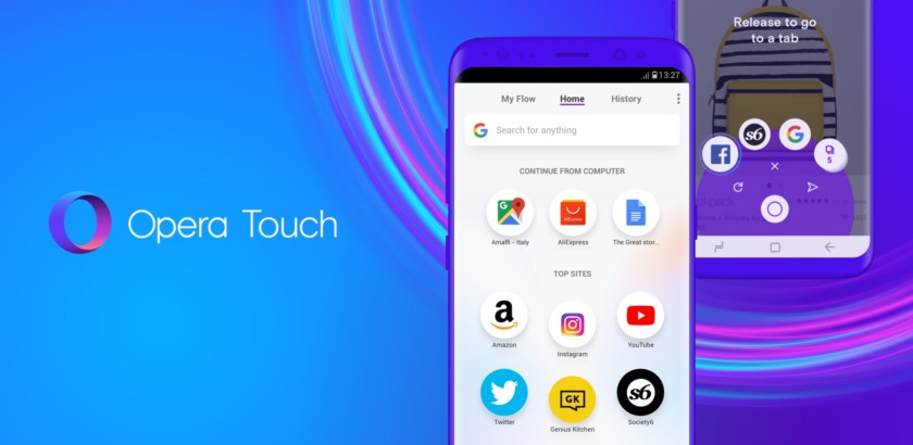 Opera For Android Gets AI Capabilities Browse The Web With One-hand by using OPERA Touch