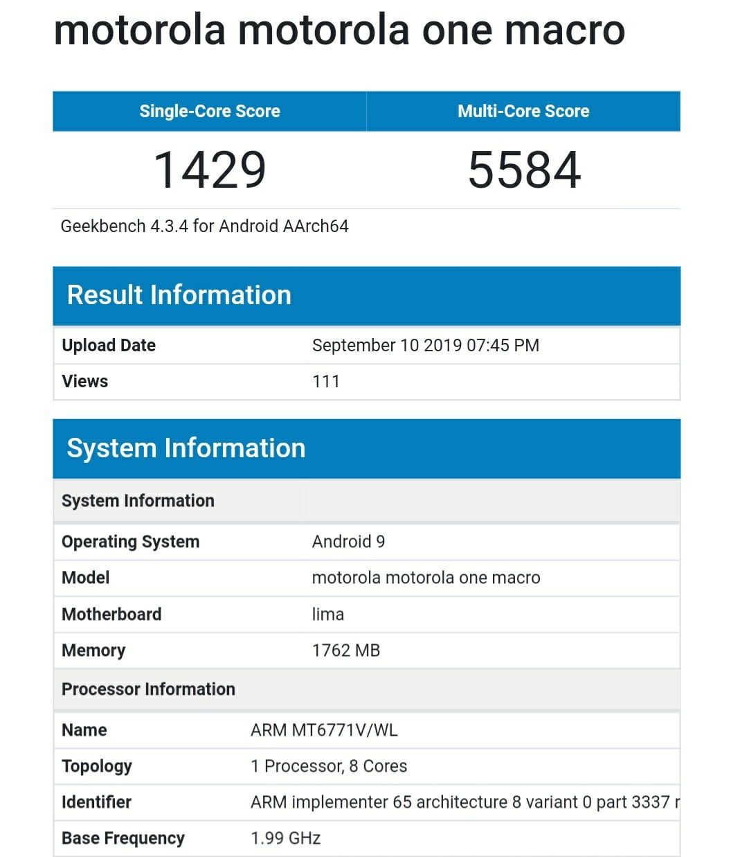 Moto G8 Play Is Moto One Macro Now, Listed On Geekbench