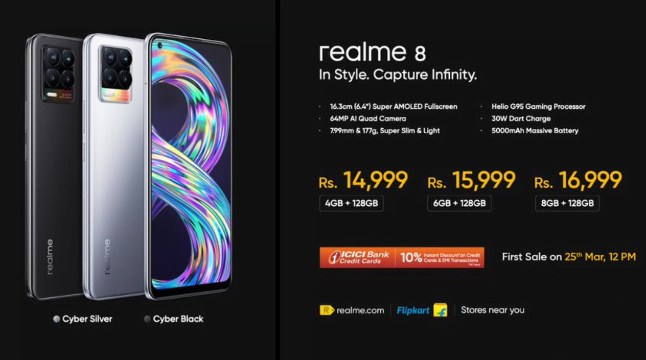 Realme 8 Series Debuts with AMOLED Screen and Fast Charging