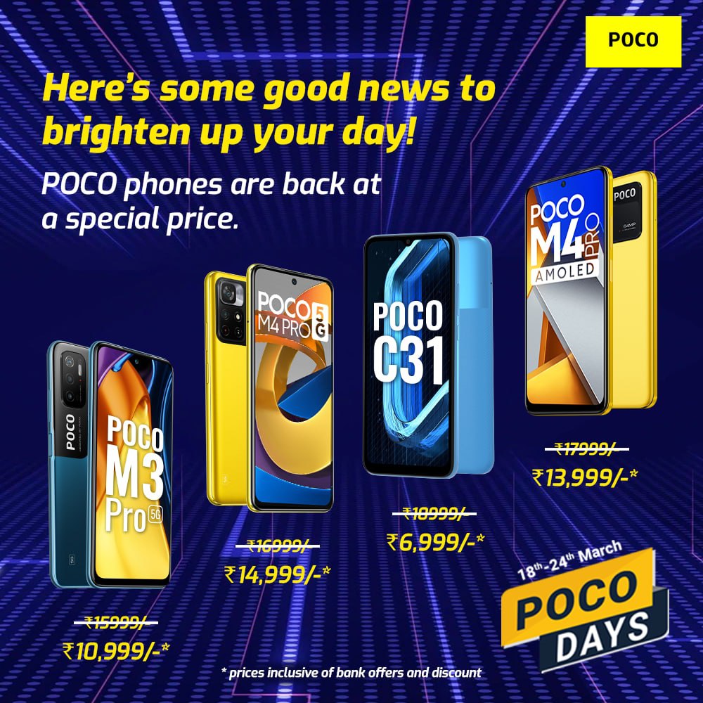 Poco Days Sale Offers Discount On Four Devices Poco Days Sale Offers Discount On Four Devices