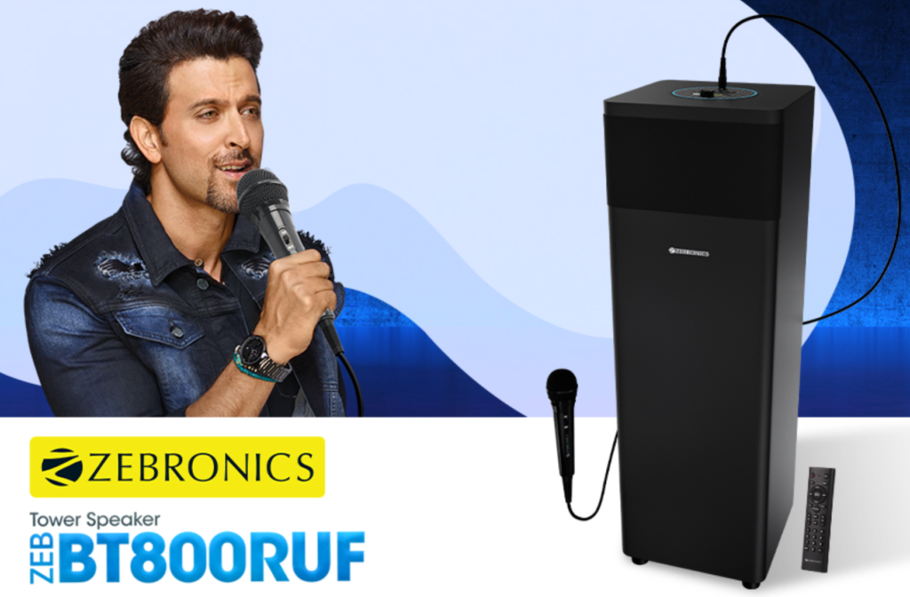 Zebronics Classic ZEB-BT800RUF 50W Tower Speaker Unveiled in India