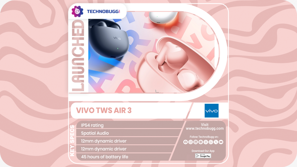 Vivo TWS Air 3 Earbuds Unveiled Vivo TWS Air 3 Earbuds Unveiled