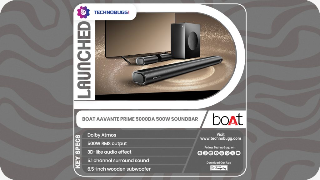 boAt Aavante Prime 5000DA 500W Soundbar Goes Official boAt Aavante Prime 5000DA 500W Soundbar Goes Official