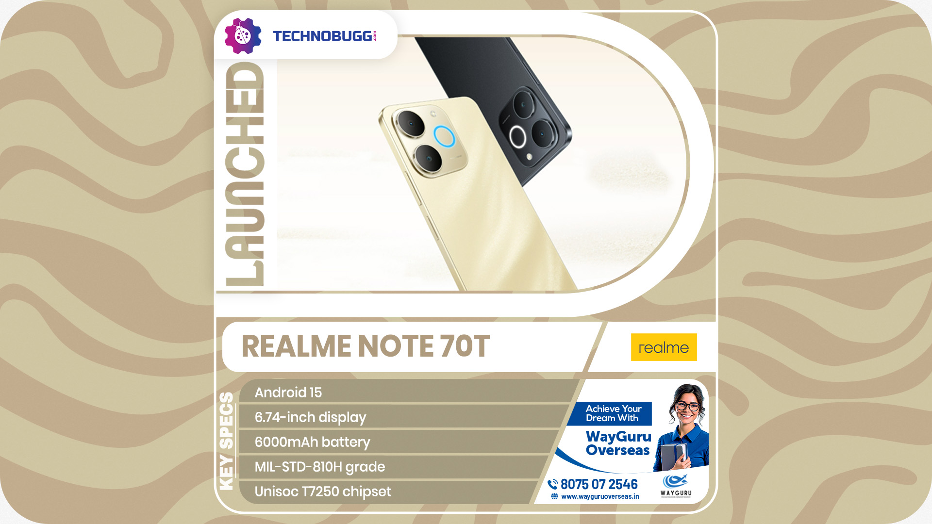 Realme Note 70T グローバル版 スマートフォン 4GB+256GB Realme Note