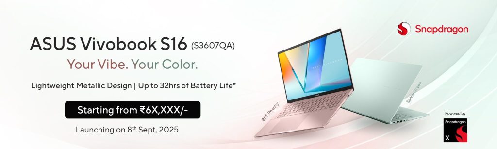 ASUS Vivobook S16 Launching In India ASUS Vivobook S16 Launching In India