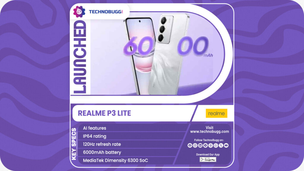 Realme P3 Lite Unveiled Realme P3 Lite Unveiled