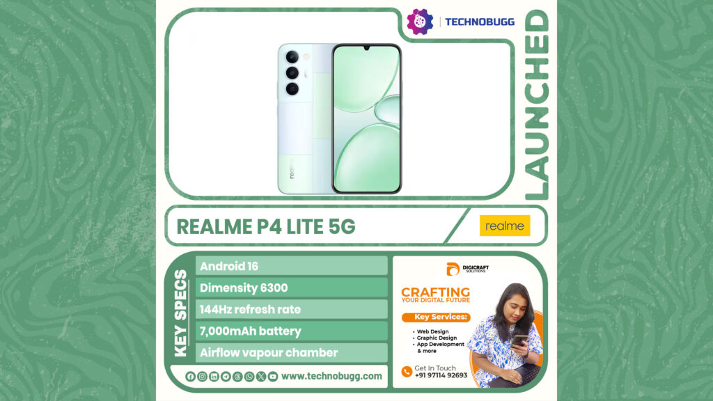 Realme P4 Lite 5G Launched in India Realme P4 Lite 5G Launched in India