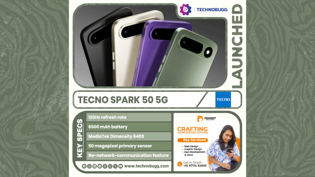 Tecno Spark 50 5G Launched in India Tecno Spark 50 5G Launched in India