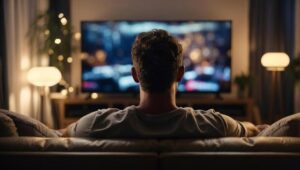 man-on-sofa-watching-large-led-television-in-living-room-with-copy-space-for-text-photo