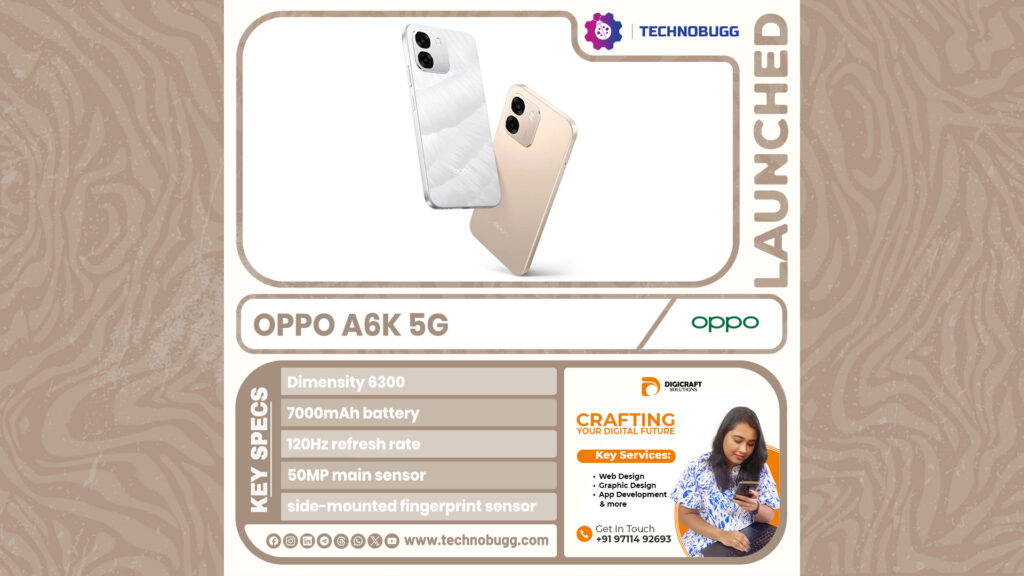 Oppo A6k 5G Goes Official