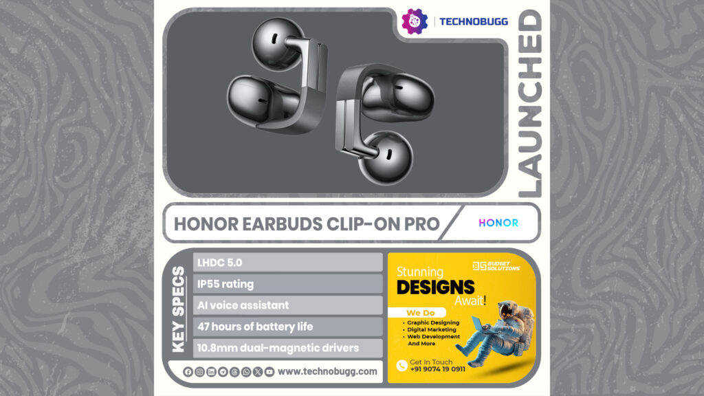 Honor Earbuds Clip-On Pro Launched Honor Earbuds Clip-On Pro Launched