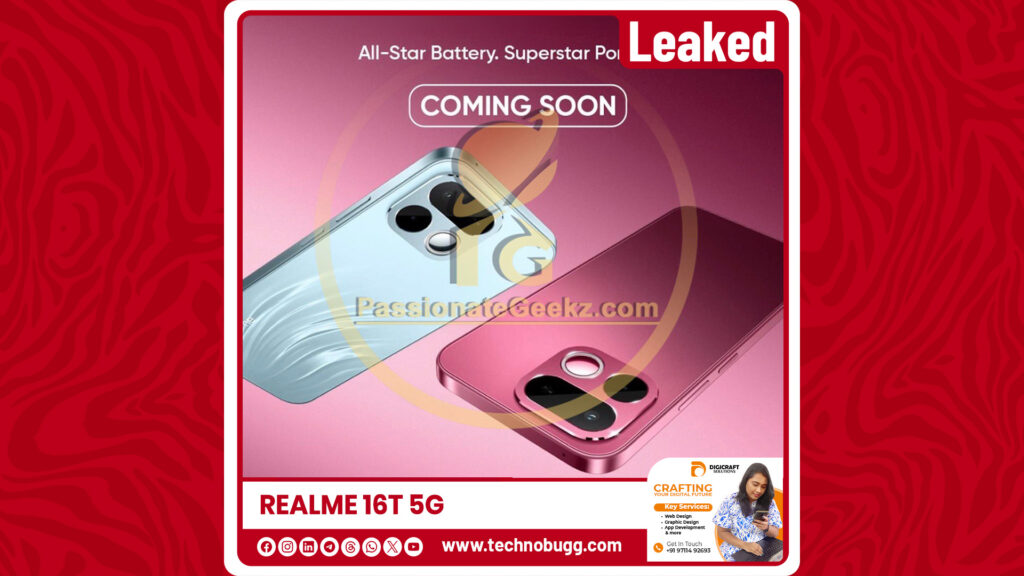 Realme 16T 5G Marketing Material Leaked