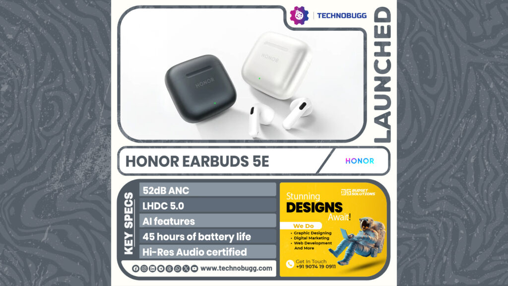 Honor Earbuds 5e Unveiled Honor Earbuds 5e