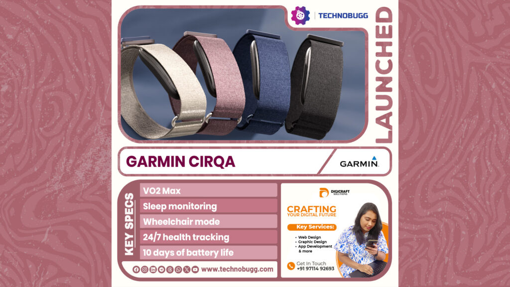 Garmin CIRQA Screenless Smart Band Unveiled Garmin CIRQA