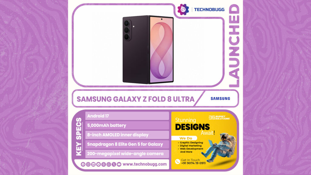 Samsung Galaxy Z Fold 8 Ultra Goes Official 5,000mAh battery