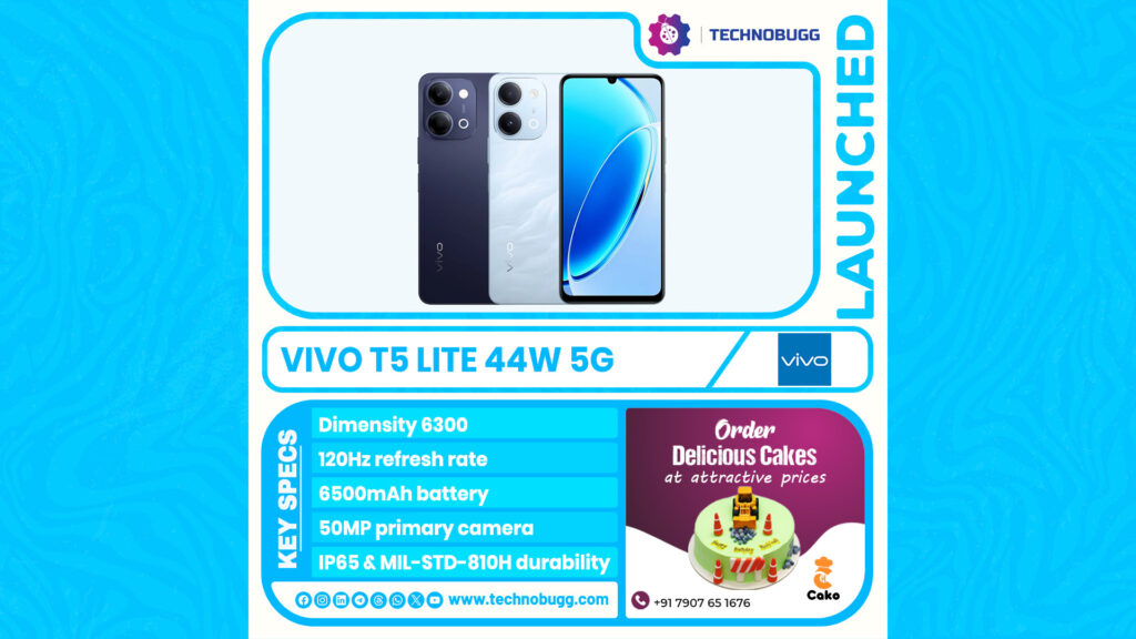 Vivo T5 Lite 44W 5G Launched