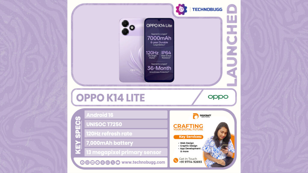 Oppo K14 Lite Unveiled Oppo K14 Lite