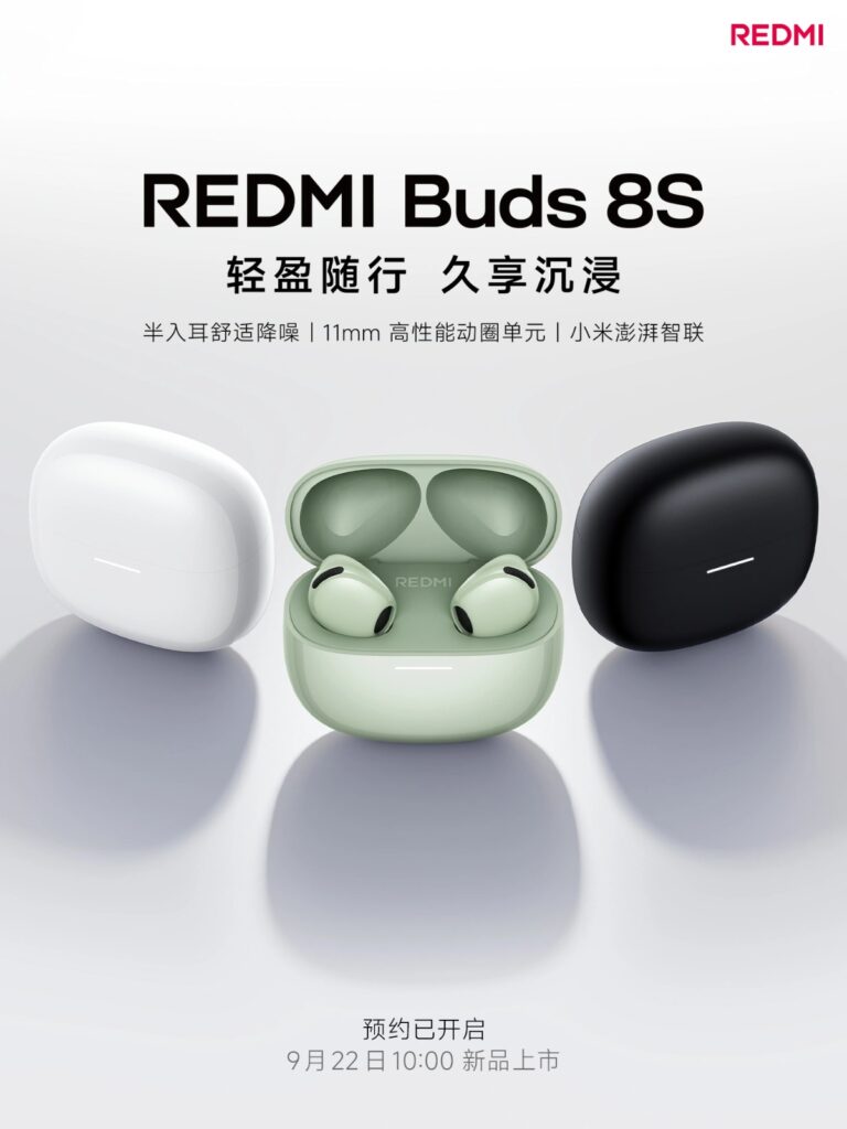REDMI Buds 8s Design and Colour Options Revealed REDMI Buds 8s