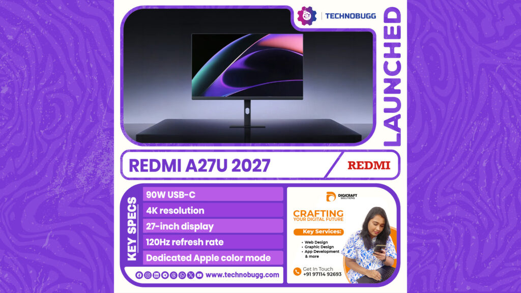 Redmi A27U 2027 Monitor Launched Redmi A27U 2027 Monitor Launched