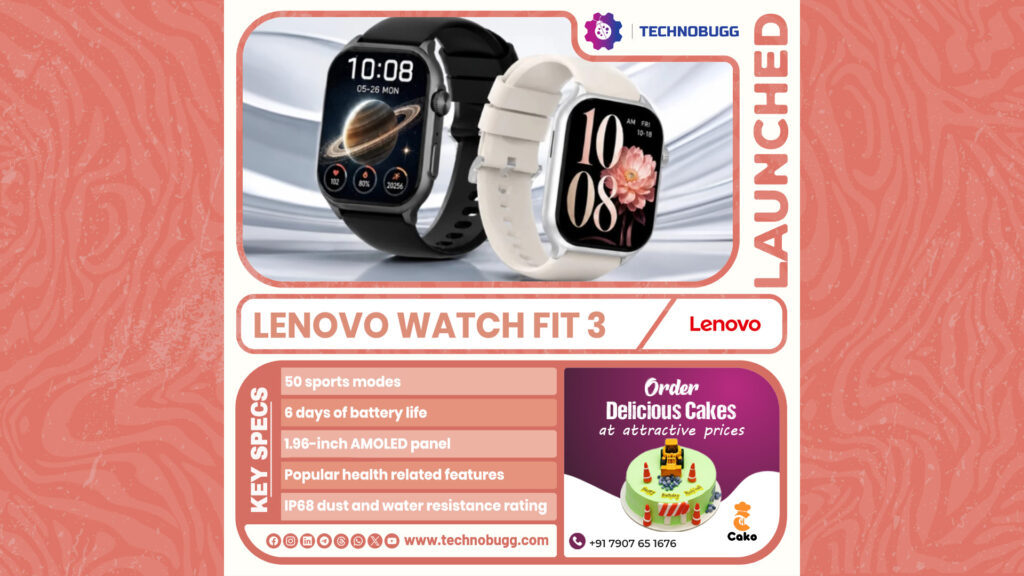 Lenovo Watch Fit 3 Unveiled Lenovo Watch Fit 3 Unveiled