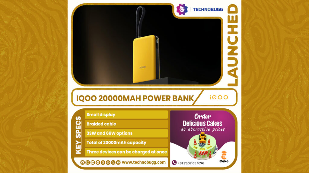 iQOO 20000mAh Power Bank Goes Official